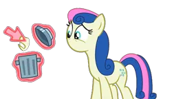 Size: 1278x735 | Tagged: safe, artist:brightstar40k, derpibooru import, bon bon, sweetie drops, earth pony, magic duel, cursor, female, g4, image, mouthless, png, simple background, transparent background, trash can
