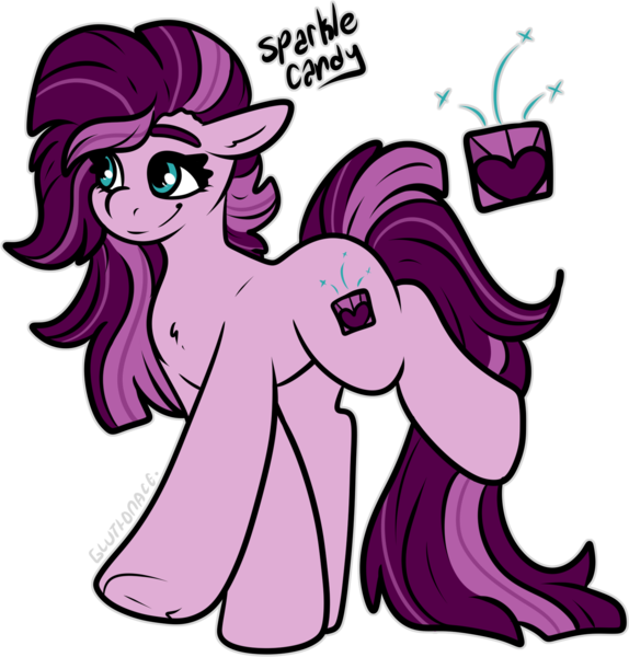 Size: 1692x1769 | Tagged: safe, artist:sexygoatgod, derpibooru import, oc, oc:sparkle candy, unofficial characters only, earth pony, pony, adoptable, female, image, parent:starlight glimmer, parent:tempest shadow, parents:tempestglimmer, png, simple background, solo, transparent background