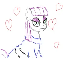 Size: 2096x1596 | Tagged: safe, artist:mightyshockwave, derpibooru import, maud pie, clothes, eyeshadow, heart, image, looking at you, makeup, ms paint, png