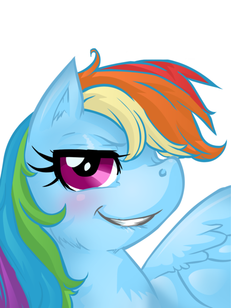 Size: 2400x3200 | Tagged: safe, artist:buttercupsaiyan, edit, editor:strifesnout, rainbow dash, pegasus, pony, female, grin, high res, image, mare, png, simple background, smiling, solo, transparent background