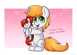 Size: 3213x2326 | Tagged: safe, artist:madelinne, derpibooru import, oc, unofficial characters only, original species, plush pony, pony, unicorn, chibi, duo, female, horn, image, male, mare, plushie, png, stallion, unicorn oc