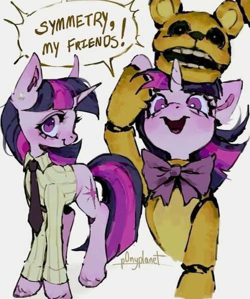 Size: 735x880 | Tagged: source needed, safe, artist:p0nyplanet, derpibooru import, twilight sparkle, crossover, five nights at freddy's, image, jpeg, william afton