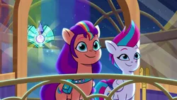 Size: 1280x720 | Tagged: safe, derpibooru import, screencap, sunny starscout, zipp storm, g5, spoiler:tyts02e11, crystal, crystal brighthouse, earth pony crystal, image, pegasus crystal, png, unicorn crystal, unity crystals, written in the starscouts