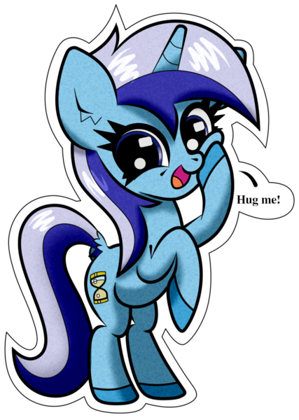 Size: 627x881 | Tagged: safe, artist:scandianon, derpibooru import, minuette, pony, unicorn, big head, female, horn, hug request, image, looking at you, mare, open mouth, open smile, png, raised hoof, rearing, simple background, smiling, solo, squishy cheeks, talking to viewer, transparent background