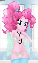 Size: 1227x2038 | Tagged: suggestive, artist:charliexe, ponerpics import, pinkie pie, equestria girls, bikini, breasts, clothes, image, jpeg, swimsuit