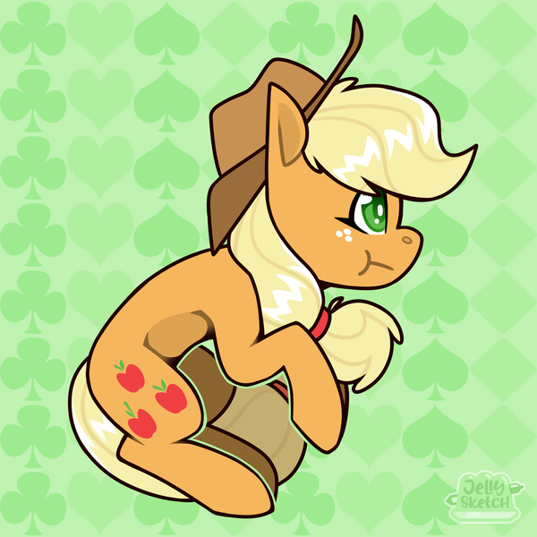 Size: 2343x2343 | Tagged: safe, artist:jellysketch, derpibooru import, applejack, earth pony, pony, image, png, solo