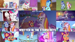 Size: 1978x1113 | Tagged: safe, derpibooru import, edit, edited screencap, editor:quoterific, screencap, sunny starscout, zipp storm, pony, g5, my little pony: tell your tale, spoiler:g5, spoiler:my little pony: tell your tale, argyle starshine, baby, baby pony, baby sunny starscout, family, father and child, father and daughter, female, filly, filly sunny starscout, food, image, male, mane stripe sunny, mother and child, mother and daughter, png, popsicle, sunny starscout's mother, written in the starscouts, younger