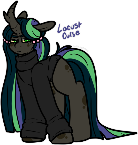 Size: 1569x1653 | Tagged: safe, artist:sexygoatgod, derpibooru import, oc, oc:locust curse, unofficial characters only, changepony, hybrid, pony, adoptable, image, parent:moondancer, parent:queen chrysalis, parents:moonalis, png, simple background, solo, transparent background