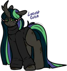 Size: 1569x1653 | Tagged: safe, artist:sexygoatgod, derpibooru import, oc, oc:locust curse, unofficial characters only, changepony, hybrid, pony, adoptable, image, parent:moondancer, parent:queen chrysalis, parents:moonalis, png, simple background, solo, transparent background