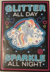 Size: 1653x2356 | Tagged: safe, derpibooru import, rainbow dash, pegasus, pony, birthday card, colorful, cover, cover art, female, font, g4, heart, image, jpeg, mare, onomatopoeia, sound effects, text