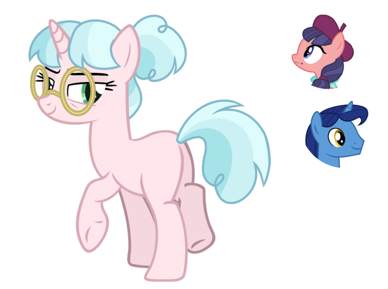 Size: 1024x762 | Tagged: safe, artist:sapphiretwinkle, derpibooru import, night light, raspberry beret, oc, pony, unicorn, female, glasses, horn, image, mare, parent:night light, parent:raspberry beret, png, simple background, transparent background