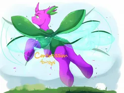 Size: 2048x1536 | Tagged: safe, artist:mikkybun, derpibooru import, oc, unofficial characters only, changedling, changeling, butt, changedling oc, changeling oc, commission, facing away, flying, image, jpeg, looking at you, looking back, looking back at you, plot, solo, spread wings, underhoof, wings