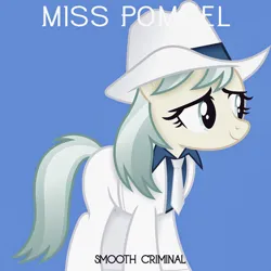 Size: 1000x1000 | Tagged: safe, artist:anime-equestria, derpibooru import, edit, editor:jaredking779, coco pommel, earth pony, pony, 80s, alternate hairstyle, clothes, female, g4, hat, image, jpeg, mare, michael jackson, necktie, parody, single cover, smiling, suit