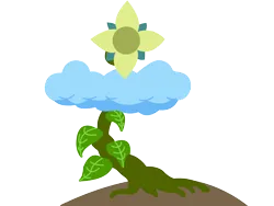 Size: 1600x1200 | Tagged: safe, artist:dropofthehatstudios, derpibooru import, oc, oc:skyward root, cloud, commission, cutie mark, dirt, flower, image, leaves, plant, png, roots, simple background, transparent background