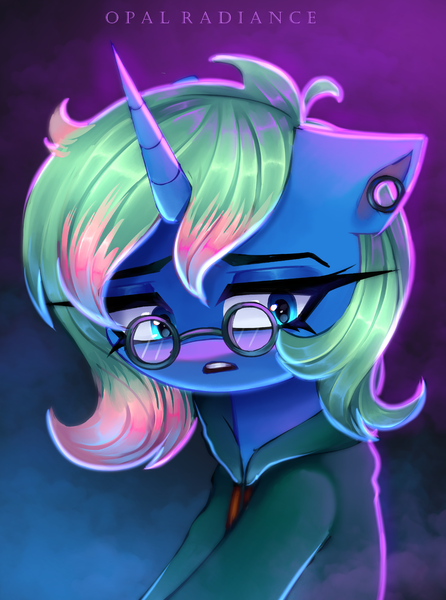 Size: 2228x3000 | Tagged: safe, artist:opal_radiance, derpibooru import, oc, pony, unicorn, glasses, horn, image, patreon, patreon reward, png, sad, solo