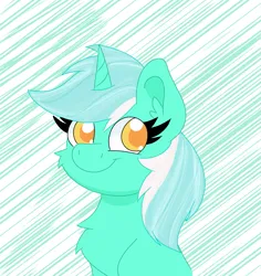 Size: 1627x1720 | Tagged: safe, artist:cinematic-fawn, derpibooru import, lyra heartstrings, pony, unicorn, abstract background, bust, g4, horn, image, png, portrait, smiling, solo