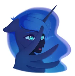 Size: 1656x1660 | Tagged: safe, artist:tanatos, derpibooru import, nightmare moon, princess luna, alicorn, pony, bust, crying, image, open mouth, png, portrait, simple background, teary eyes, transformation, wings