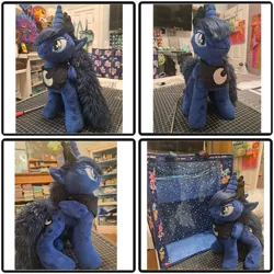 Size: 1649x1649 | Tagged: safe, artist:manehattanplushies, derpibooru import, princess luna, alicorn, bag, handmade, image, luggage, plushie, png, sewing