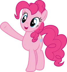 Size: 954x1024 | Tagged: safe, artist:porygon2z, derpibooru import, pinkie pie, earth pony, pony, female, g4, image, open mouth, png, simple background, solo, transparent background, vector, waving