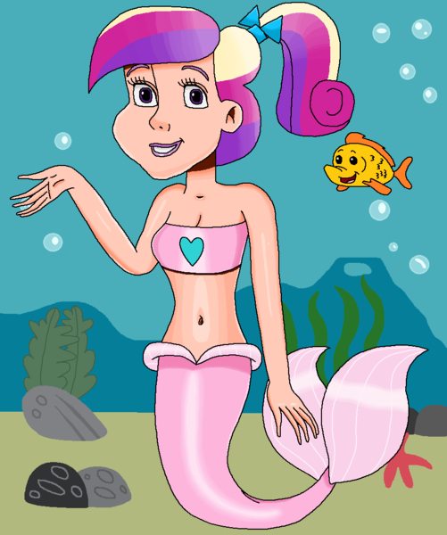 Size: 912x1093 | Tagged: safe, artist:ocean lover, derpibooru import, princess cadance, fish, human, mermaid, starfish, bandeau, bare midriff, bare shoulders, beautiful, belly, belly button, bow, bubble, coral, cute, fins, fish tail, hair bow, heart, human coloration, humanized, image, light skin, lips, looking at you, mermaid princess, mermaid tail, mermaidized, mermay, midriff, ms paint, multicolored hair, ocean, png, ponytail, pretty, purple eyes, rock, sleeveless, smiling, smiling at you, species swap, tail, tail fin, teen princess cadance, teenager, underwater, water, young cadance