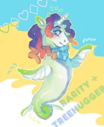 Size: 2048x2510 | Tagged: safe, artist:poniesart, derpibooru import, rarity, tree hugger, sea pony, bandana, fusion, fusion:rarity, fusion:tree hugger, g4, image, png, solo