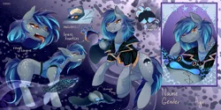 Size: 2715x1357 | Tagged: safe, derpibooru import, oc, unofficial characters only, earth pony, pony, adoptable, blue, image, ocean, png, purple, solo, stars, stingray, water