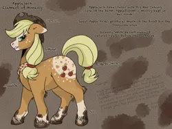 Size: 4800x3600 | Tagged: safe, artist:captaincassidy, derpibooru import, applejack, earth pony, pony, appaloosa, coat markings, female, g4, image, infection au, mare, mud, muddy, muddy hooves, png, redesign, solo, solo female