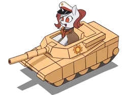 Size: 2800x2100 | Tagged: safe, artist:zeroonesunray, derpibooru import, oc, oc:red rocket, pony, equestria at war mod, army tank, cap, cardboard, commission, female, filly, foal, happy, hat, image, m1 abrams, png, solar empire, ych result, your character here