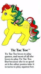 Size: 550x1000 | Tagged: safe, derpibooru import, official, tic tac toe (g1), twinkle eyed pony, g1, g1 backstory, image, jpeg, my little pony fact file