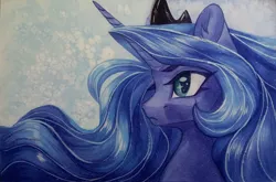 Size: 4000x2632 | Tagged: safe, artist:jsunlight, derpibooru import, princess luna, alicorn, pony, image, png, solo, traditional art, watercolor painting