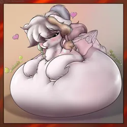 Size: 2500x2500 | Tagged: suggestive, artist:tai kai, derpibooru import, oc, oc:yume kuzuhara, bedroom eyes, belly, belly bed, big belly, blushing, fat, female, huge belly, image, immobile, impossibly large belly, large belly, large butt, png, solo, solo female, stomach noise, stuffed belly, thick