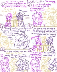 Size: 4779x6013 | Tagged: safe, artist:adorkabletwilightandfriends, derpibooru import, moondancer, starlight glimmer, twilight sparkle, twilight sparkle (alicorn), alicorn, comic:adorkable twilight and friends, absurd resolution, adorkable, adorkable twilight, advice, banter, blushing, comic, conversation, cute, dork, image, nervous, nostril flare, nostrils, png, red nosed, relationships, sitting, slice of life, sneeze cloud, sneezing, sniffling, stern, table, teasing, wings, worried