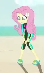 Size: 163x268 | Tagged: safe, derpibooru import, edit, edited screencap, screencap, fluttershy, human, aww... baby turtles, equestria girls, equestria girls series, clothes, cropped, female, fluttershy's wetsuit, g4, image, my little pony equestria girls: better together, png, solo focus, swimsuit