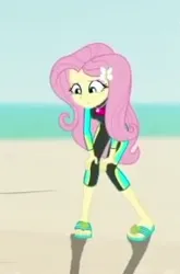 Size: 185x281 | Tagged: safe, derpibooru import, edit, edited screencap, screencap, fluttershy, human, aww... baby turtles, equestria girls, equestria girls series, clothes, cropped, female, fluttershy's wetsuit, g4, image, my little pony equestria girls: better together, png, solo focus, swimsuit