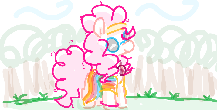 Size: 715x361 | Tagged: safe, artist:algoatall, ponerpics import, pinkie pie, earth pony, pony, clothes, female, forest, hippie, image, mare, messy mane, peace symbol, pinktober, pinktober 2023, png, smiling, solo, sunglasses, tree