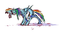 Size: 955x543 | Tagged: semi-grimdark, derpibooru import, rainbow dash, pegasus, pony, blood, g4, image, ms paint, png, solo