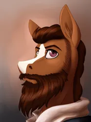 Size: 2000x2692 | Tagged: safe, artist:twotail813, derpibooru import, oc, oc:yonatan suss, unofficial characters only, horse, saddle arabian, equestria at war mod, beard, bust, clothes, facial hair, image, moustache, png, portrait, solo