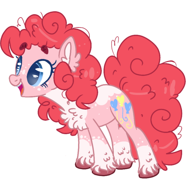 Size: 768x768 | Tagged: dead source, source needed, useless source url, safe, artist:wanderingpegasus, derpibooru import, pinkie pie, earth pony, pony, alternate cutie mark, alternate design, alternate eye color, alternate hair color, alternate hairstyle, blaze (coat marking), chest fluff, coat markings, colored hooves, colored pupils, ear fluff, eyebrows, eyebrows visible through hair, facial markings, female, freckles, g4, hooves, image, open mouth, open smile, png, redesign, simple background, smiling, solo, transparent background, unshorn fetlocks