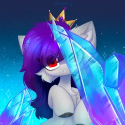 Size: 3000x3000 | Tagged: safe, artist:persikulka, derpibooru import, oc, unofficial characters only, pony, unicorn, horn, image, png, red eyes, solo, unicorn oc