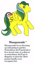 Size: 550x1000 | Tagged: safe, derpibooru import, official, masquerade (g1), twinkle eyed pony, g1, g1 backstory, image, jpeg, my little pony fact file, simple background, solo, white background