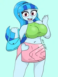 Size: 3000x4000 | Tagged: safe, artist:c_w, derpibooru import, sonata dusk, human, equestria girls, breasts, busty sonata dusk, eyelashes, eyeshadow, g4, image, jpeg, looking at you, makeup, open mouth, open smile, plump, purse, smiling, smiling at you, solo, thighs, wide hips