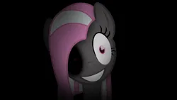 Size: 2560x1440 | Tagged: safe, derpibooru import, oc, oc:bronyka, unofficial characters only, pony, unicorn, black background, creepy, creepy smile, female, g4, horn, image, jpeg, looking at you, mare, red eyes, screamer, simple background, smiling, solo