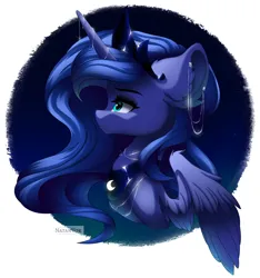 Size: 5620x6000 | Tagged: safe, artist:natanvok, derpibooru import, princess luna, pony, absurd resolution, bust, image, png, portrait, s1 luna, solo