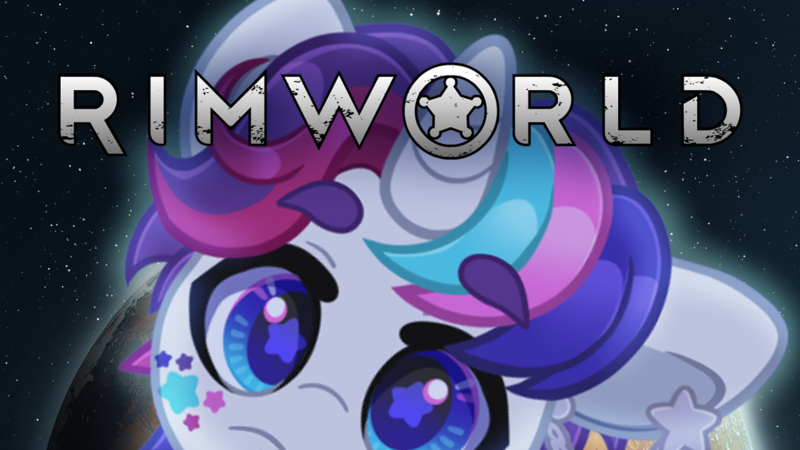 Size: 1920x1080 | Tagged: safe, artist:partypievt, derpibooru import, oc, oc:party pie, anthro, pony, unicorn, ear piercing, ear twitch, earring, eyebrows, eyebrows visible through hair, facial markings, horn, image, jewelry, looking at you, macro, piercing, png, rimworld, solo, space, thumbnail, wingding eyes