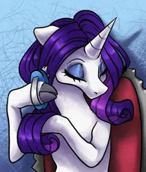 Size: 1357x1604 | Tagged: safe, artist:smirk, derpibooru import, rarity, unicorn, brush, brushing mane, chair, eyes closed, floppy ears, hairbrush, horn, image, makeup, png, solo