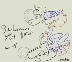 Size: 2048x1755 | Tagged: safe, artist:0747rho, derpibooru import, oc, unofficial characters only, pegasus, pony, commission, food, image, jpeg, lemon, lemon meme, licking, meme, pegasus oc, puckered face, scrunchy face, silly, silly pony, simple background, solo, sour, tongue out, white background, wings, ych sketch, your character here