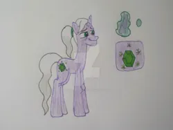 Size: 1032x774 | Tagged: safe, artist:violetrose13-art, derpibooru import, oc, oc:shimmering satin, unofficial characters only, pony, unicorn, elderly, female, g4, horn, image, jpeg, long legs, mare, solo, traditional art