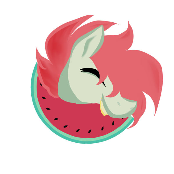 Size: 2000x2000 | Tagged: safe, artist:nazalik, derpibooru import, oc, oc:arbuzik, unofficial characters only, pegasus, pony, food, head, image, logo, male, pegasus oc, png, simple background, solo, stallion, transparent background, watermelon, wings