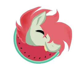 Size: 2000x2000 | Tagged: safe, artist:nazalik, derpibooru import, oc, oc:arbuzik, unofficial characters only, pegasus, pony, food, head, image, logo, male, pegasus oc, png, simple background, solo, stallion, transparent background, watermelon, wings