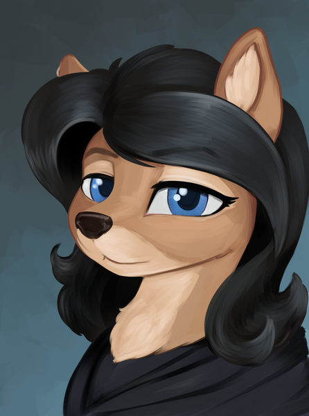 Size: 1560x2100 | Tagged: safe, artist:kelkessel, derpibooru import, oc, oc:hira ramachan, unofficial characters only, deer, equestria at war mod, bust, clothes, deer oc, ear fluff, image, non-pony oc, png, portrait, solo